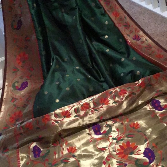 Big border Green Paithni silk saree - Picture 3 of 8
